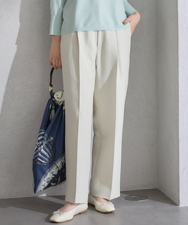 23区 【Oggi4月号掲載/洗える】ハイカウントライトクロス クロップド パンツ