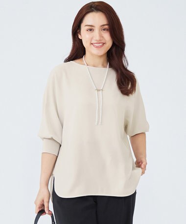 23区 L 【洗える/一部店舗限定】ストレッチジョーゼット シアー カットソー