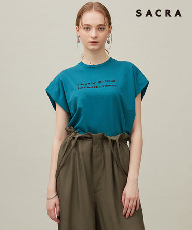 23区 【SACRA】フォールデッドライン ロゴカットソー