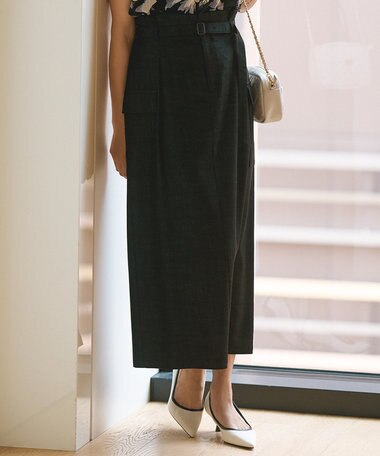 23区 【洗える】デニムライクシャンブレー Iライン スカート