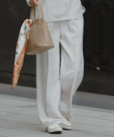 23区 【新色追加/洗える】ストレッチジョーゼット ワイドパンツ