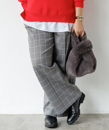 23区 L 【洗える】ガンクラブプレイドチェック パンツ