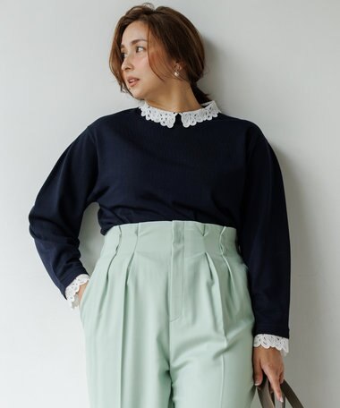 23区 L 【洗える】エンブロイダリーニット