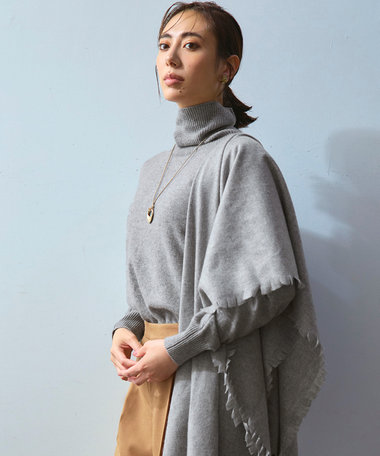 23区 【滝沢眞規子さん着用/Oggi掲載/洗える】ピュアカシミヤ タートルネック ニット