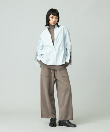 J.PRESS YORK STREET 【WOMEN】タイプライターストライプ バンドカラーシャツ