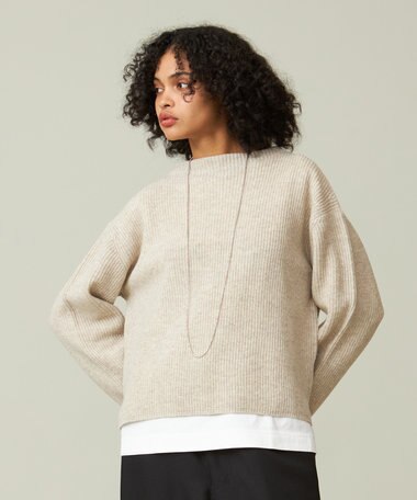 J.PRESS YORK STREET 【WOMEN】ウールカシミヤ ボトルネックショートニット