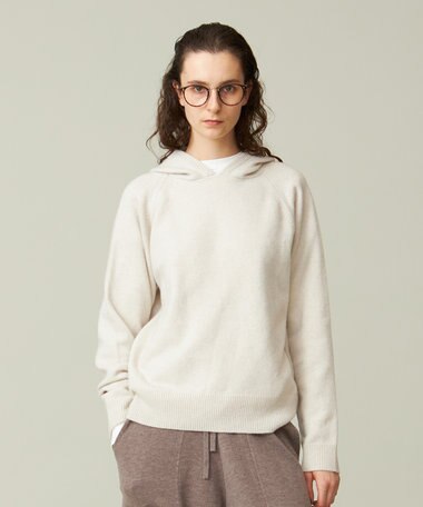 J.PRESS YORK STREET 【UNISEX】ウールカシミヤ フーディーニット