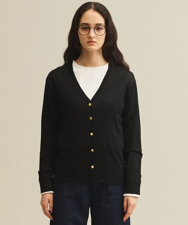 J.PRESS YORK STREET 【WOMEN】シアワイド リブカーディガン