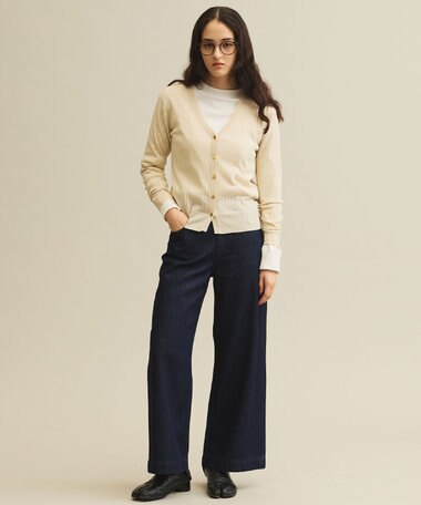  【WOMEN】シアワイド リブカーディガン