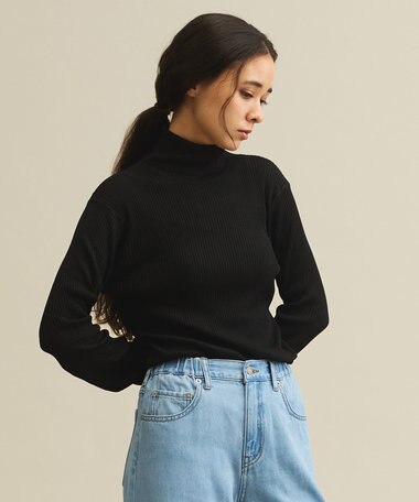 J.PRESS YORK STREET 【WOMEN】ANTI PILLING WOOL リブタートルニット