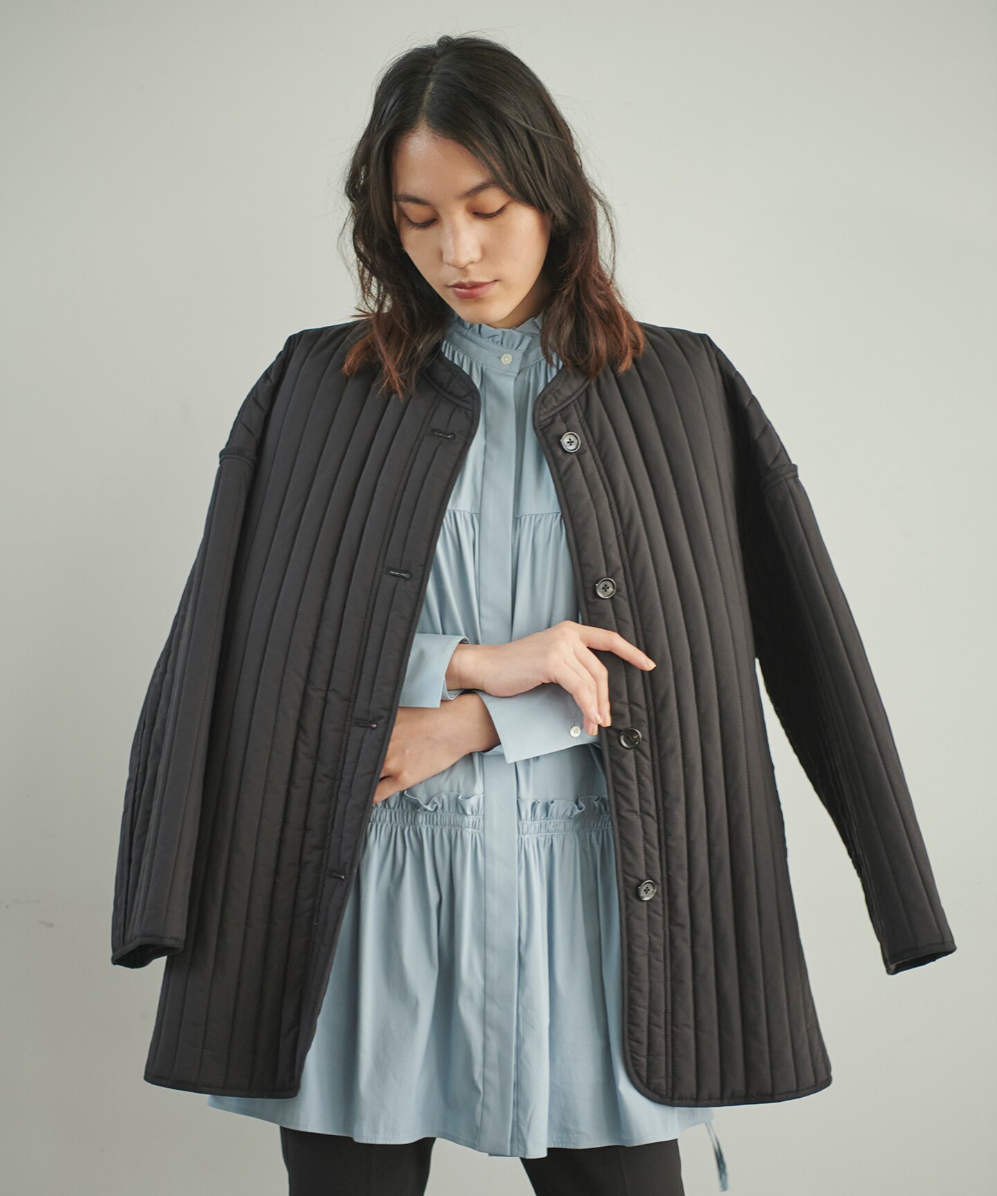 #Newans後ろ姿が可愛いブルゾン セレモニーにも】ラウンドフリルタフタブルゾン / #Newans