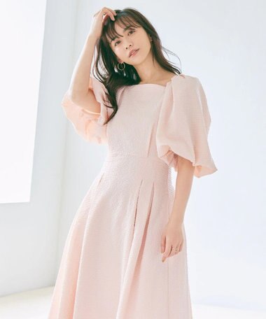 #Newans 【優木まおみさんコラボ】スクエアネックパフスリーブワンピース