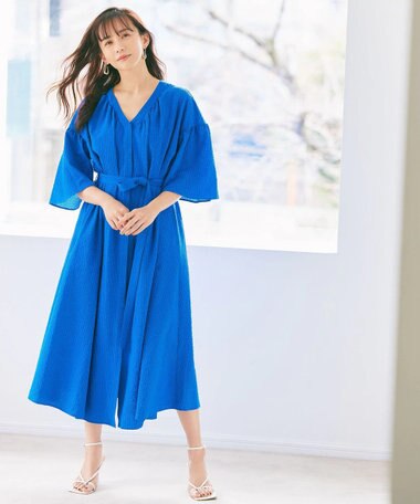 #Newans 【優木まおみさんコラボ】Vネックガウンワンピース