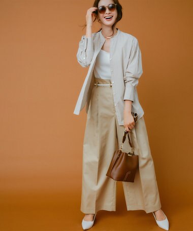 uncrave チノギャバジン ワイドトラウザー