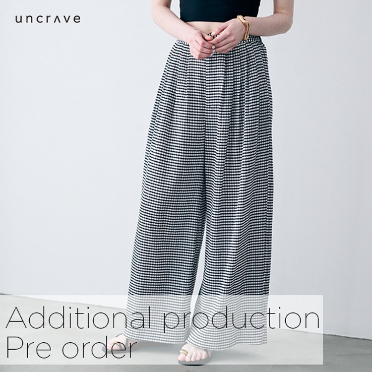 uncrave 好評につき追加決定！】ギンガムチェック ワイドパンツ