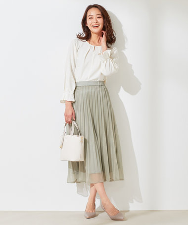 ANY SIS 【洗える】ブライトシアープリーツ スカート