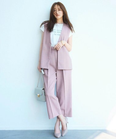 ANY SIS 【セットアップ対応】リネンライク ジレ