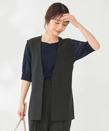 ANY SIS 【セットアップ対応】リネンライク ジレ