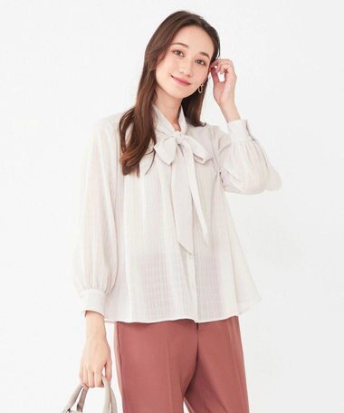 ANY SIS 【美人百花11月号掲載】シャドーチェックボウタイ ブラウス