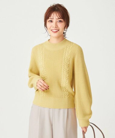 ANY SIS 【洗える】スフレケーブルパフスリーブ ニット