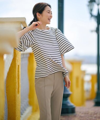 ANY SIS 【UVケア】プレーティングジャージー フレアスリーブ カットソー