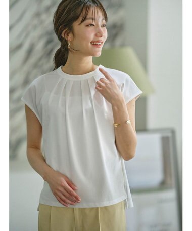 ANY SIS 【UVカット・接触冷感・撥水・汗ジミ防止】プレーティングジャージー フレンチスリーブ カットソー