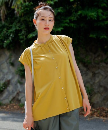 ANY SIS 【接触冷感・UVカット・洗える】ハイストレッチスムース2WAY ブラウス