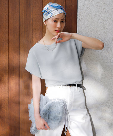 ANY SIS 【接触冷感・UVカット・洗える】ビューティクール フレンチ ニットＴ