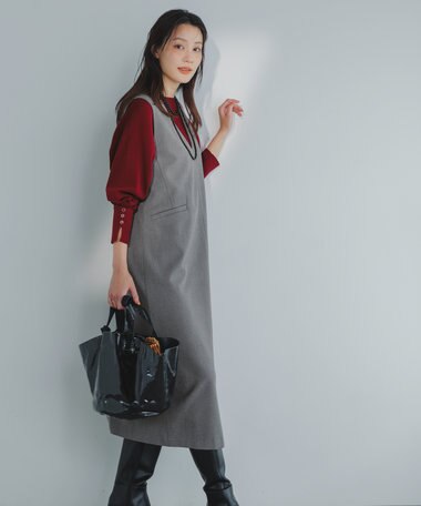 ANY SIS ビューティサーモ2WAYストレッチ ジャンパースカート