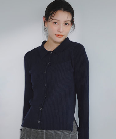 ANY SIS CICA加工 襟デザイン ニット