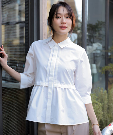 ANY SIS フレアペプラム シャツ