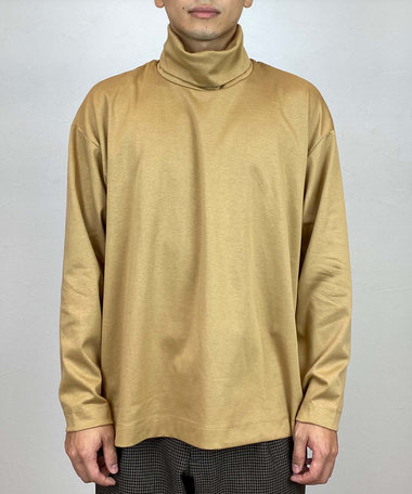 KASHIYAMA 【シルケット加工】コットンタートルネックカットソー