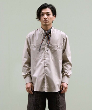 KASHIYAMA GIZA 100/2 バンドカラーシャツ