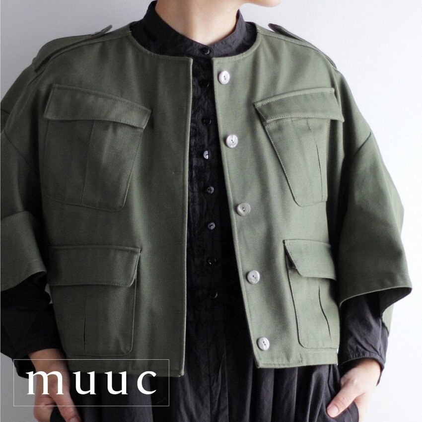 「ゆったり袖」で柔らかく肌なじみのよい風合いの【ミリタリーテイストのジャケット】