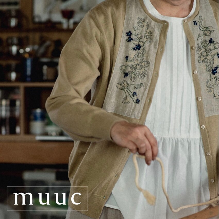 【再入荷!!】今シーズン人気の「スミレ押し花刺繍」の夏用カーディガン（※入荷数が少ないので品切れにご注意ください）