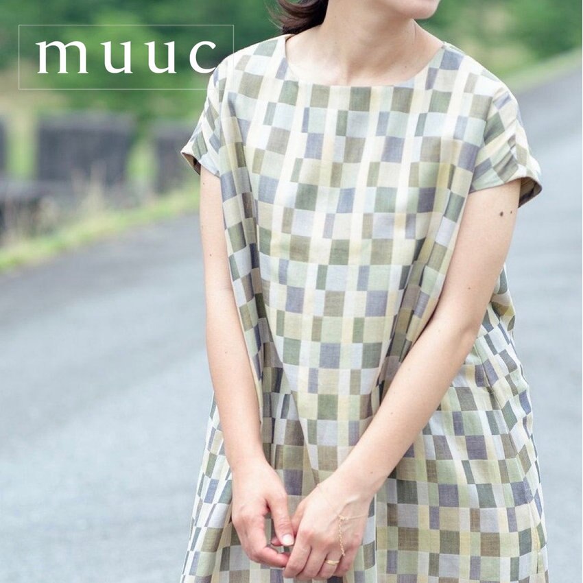 【イエロー再入荷しました!!】夏コレクション新作の人気商品「風通しのよい遠州織物の格子柄ワンピースドレス」