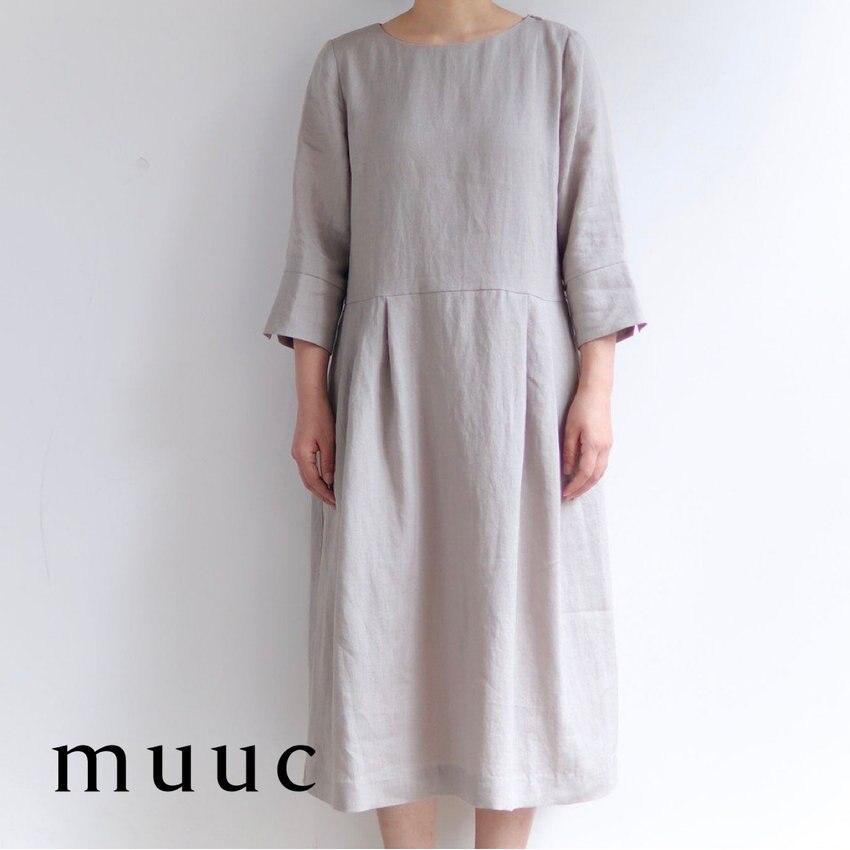 【高級リネン生地を使用】クラシカルなシルエットが上品な「ワンピースドレス」オールシーズンOKのアイテムです