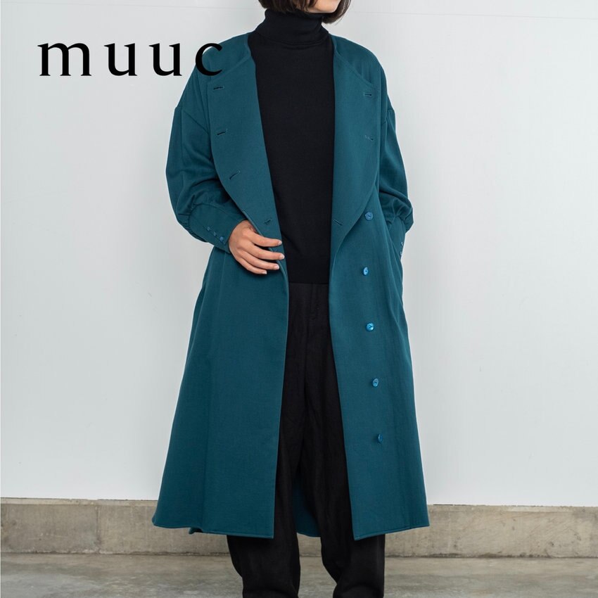 【着こなしのバリエーションが豊富】身幅はゆとり多めで余裕のあるサイズ感「綿ウール二重織ツイル生地」を使用したコート