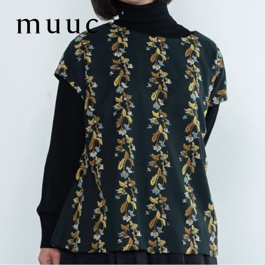 【新入荷商品のご案内】美しいラインが印象的に表現できる生地にふっくらと立体的な刺繍を施した「撫菜刺繍プルオーバー」