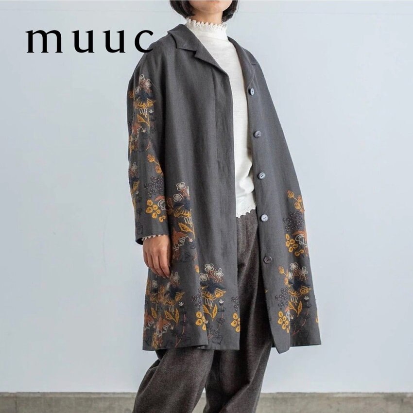 立体感のある豊かな表情の【フクシア刺繍のコート】上品さの中に可愛らしさも「時代に左右されないデザイン」