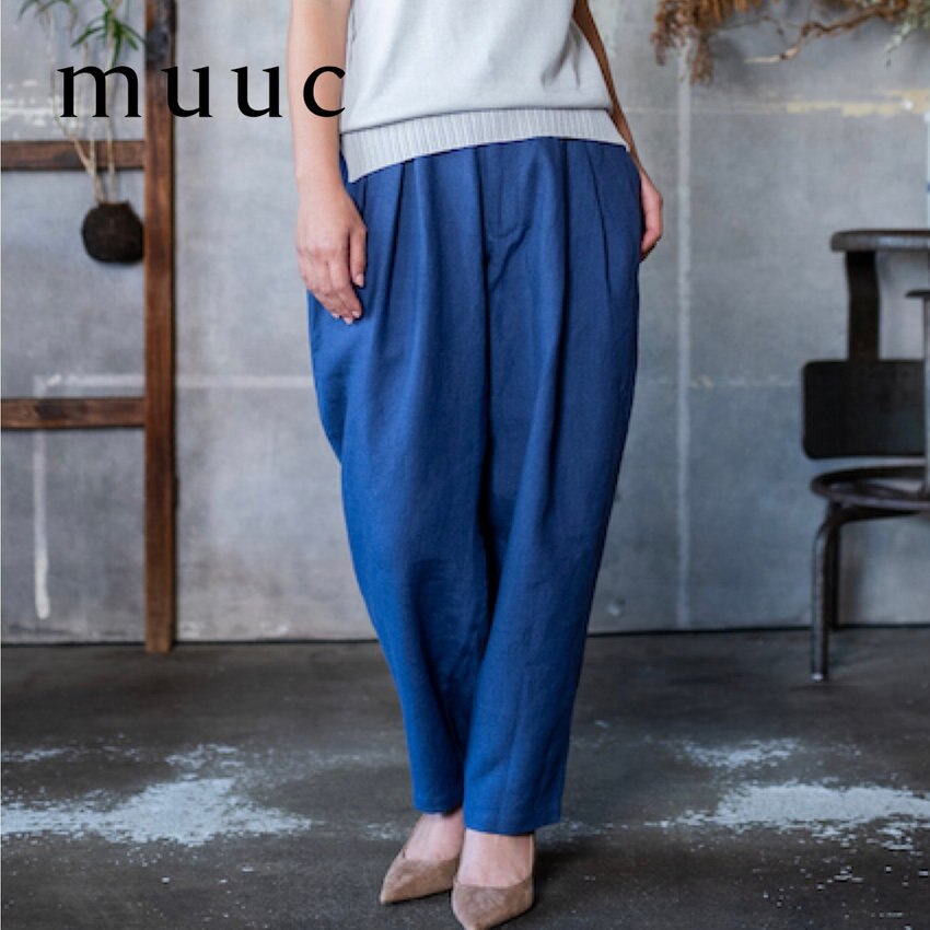 【2023春夏新作コレクション販売スタート!!】大人カジュアルな装いを演出「ベルギーリネンのスラックスパンツ」のご紹介