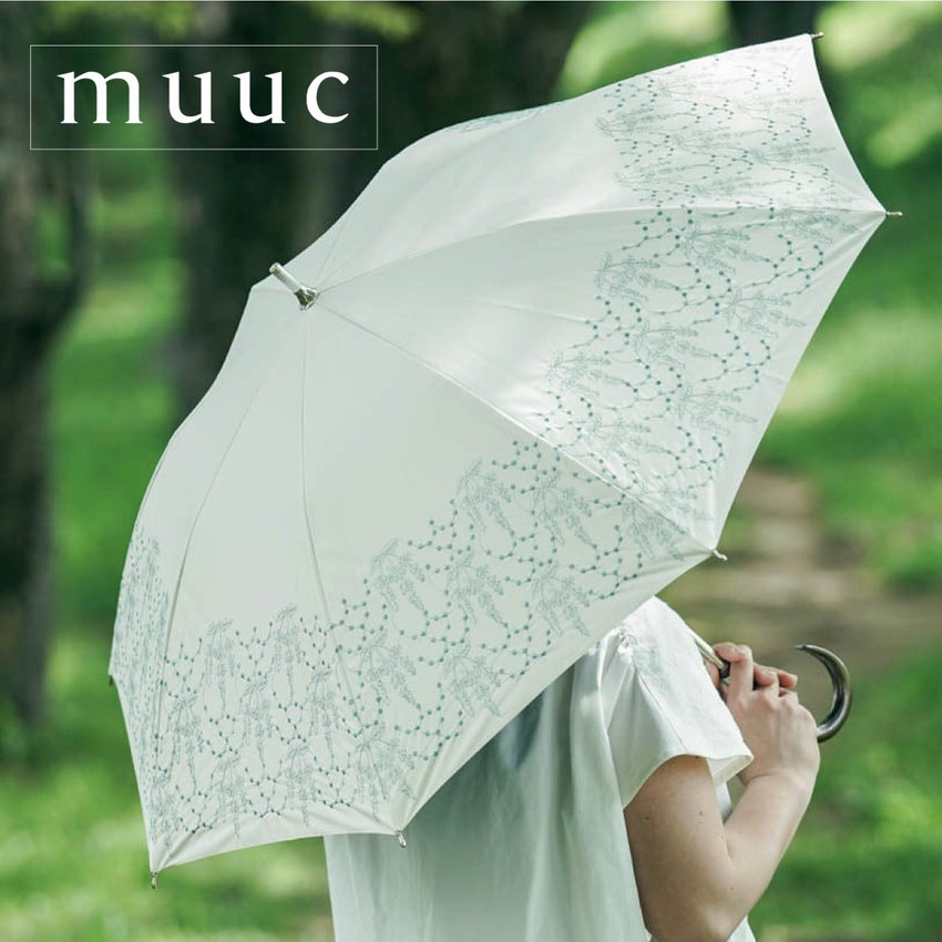 【ただいま予約受付中!!】春の強い紫外線対策はどうぞお早めに!!「 UVカットOK・晴雨兼用日傘」繊細で美しいイラカ刺繍模様