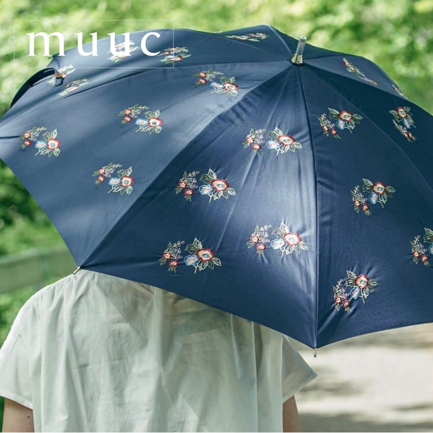 【予約受付開始!!】春の強い紫外線対策はどうぞお早めに!!「 UVカットOK・晴雨兼用日傘」上品な可愛らしさの野ばら刺繍模様