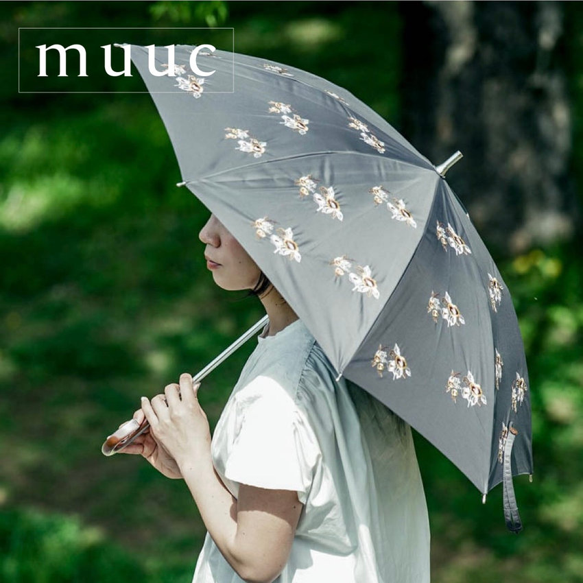 【一般販売スタート!!】春の強い紫外線対策はお早めに!!「 UVカットOK・晴雨兼用日傘」上品な可愛らしさの野ばら刺繍模様