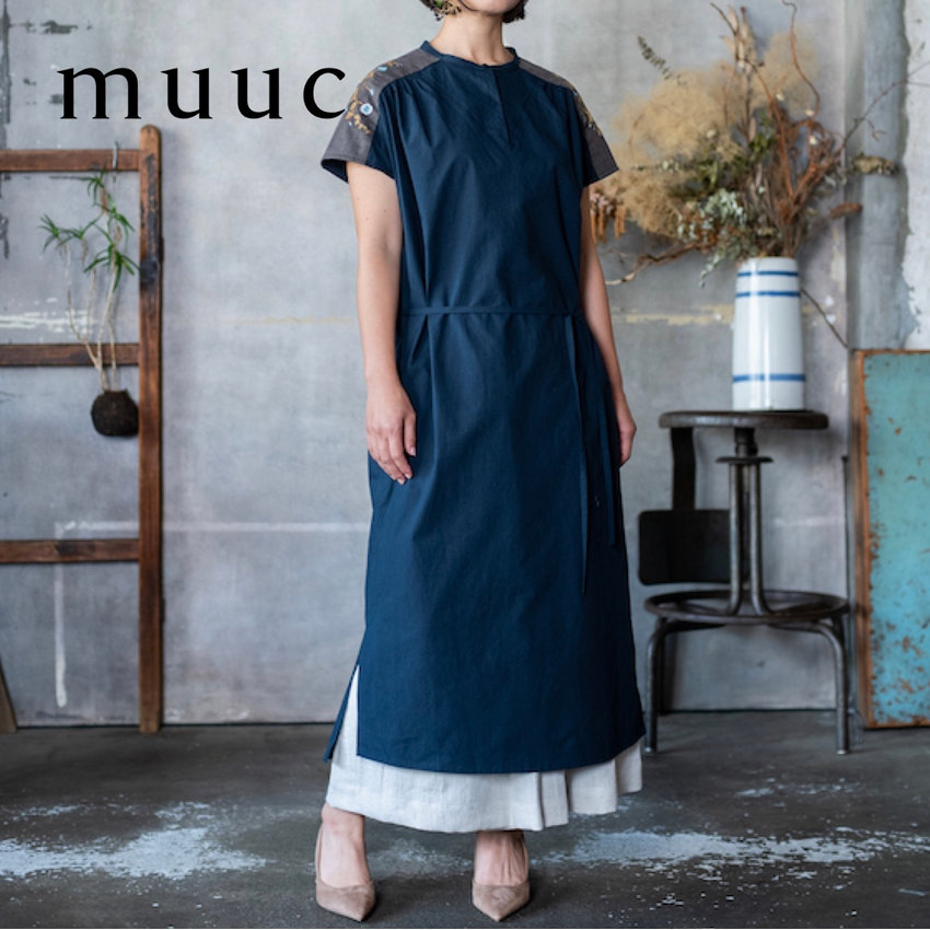 【不変的な美しさを追求した新作デザインのワンピース】やわらかくハリ感もある「ヒルガオ刺繍のコットンワンピース」