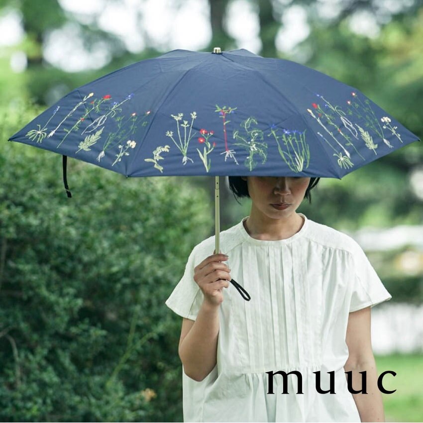 人気シリーズ!!【ボタニカル刺繍模様の晴雨兼用日傘】植物図鑑のように繊細な美しさを表現「UV紫外線カット率99%以上」