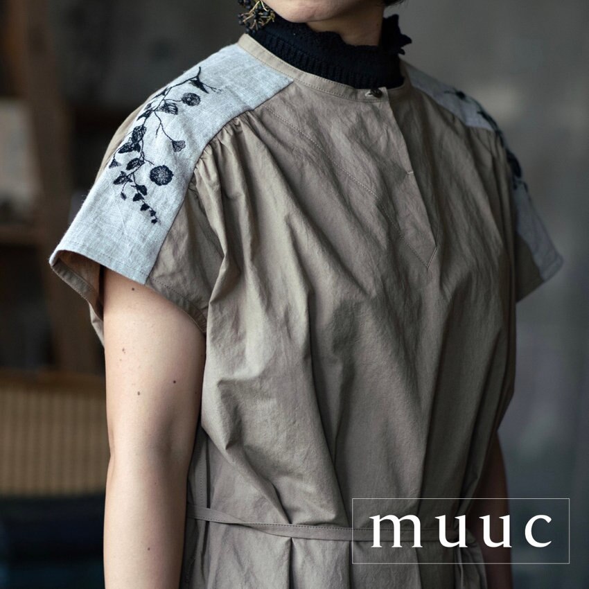 【人の手の温もりが感じられる】やさしくあたたかみのある刺繍表現をお楽しみください「ヒルガオ刺繍コットンワンピース」