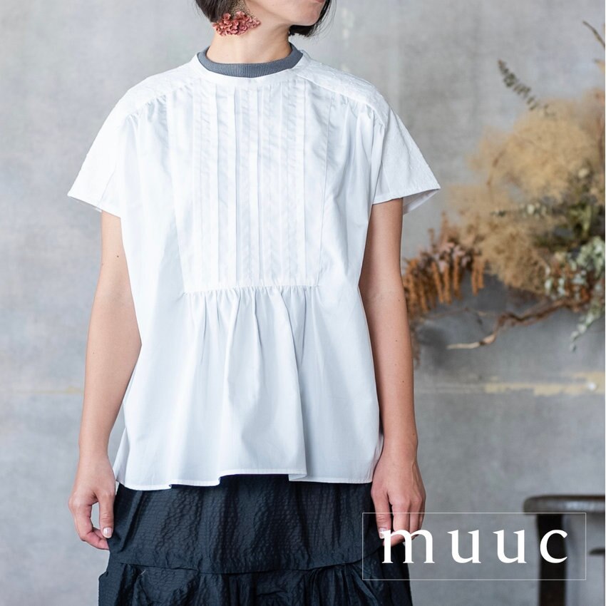 【コットンシフォン生地】がドライで夏の着心地◎「イラカ柄刺繍半袖ブラウス」ゆとりたっぷりで汗ばむ季節も快適です!!