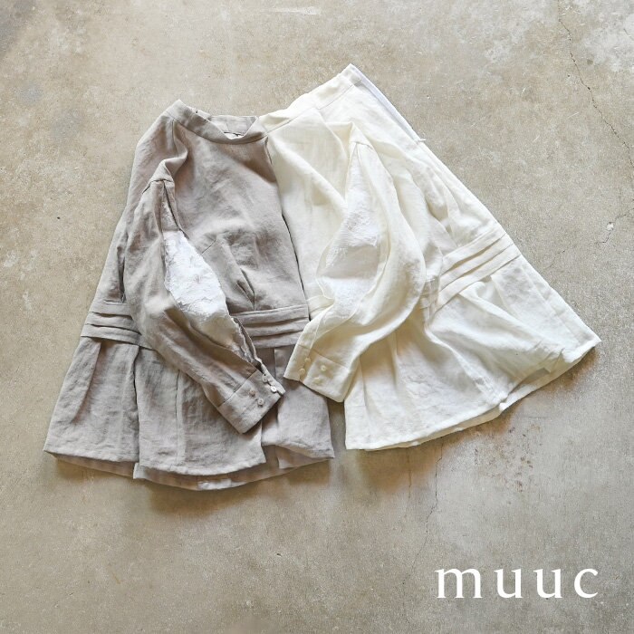 身長別の着画あり【muuc ベルギーリネン100%】ディテールもシルエットも素材も、こだわりが詰まった逸品