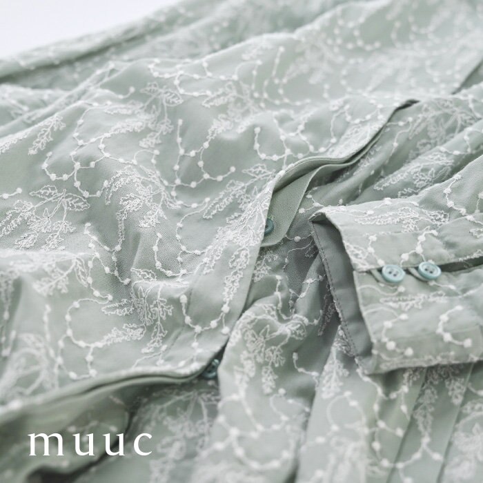 薄手の繊細な刺繍生地の羽織り＆ワンピース【愛され定番イラカ刺繍シリーズ】